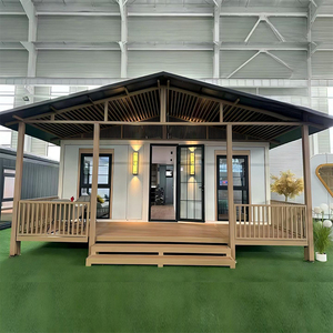 <span class=keywords><strong>Maison</strong></span> conteneur haut de gamme personnalisable de 40 pieds, résistante au vent, pour station balnéaire, installation rapide, toit plat, double couche - Product Image 1