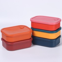 Boîte à lunch en silicone à trois compartiments, réduction des graisses et conservation de la fraîcheur avec couvercle - Vente en gros