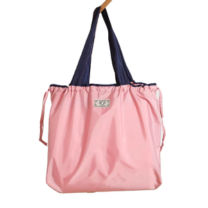 Eco-Friendly Foldable Polyester Drawstring Shoulder Bag Tote Shopping Bag Supermarket Use Company Promotional Gifts