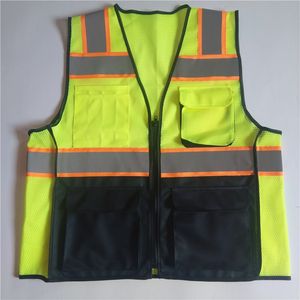 Film de transfert de chaleur réfléchissant haute visibilité manteau de pluie nouveau design polo t-shirt gilet serré gilet réfléchissant poches - Product Image 1