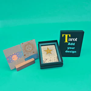 Caja de 78 cartas de Tarot con soporte de madera, personalizable, crea mi propio diseño, astrología clásica, significados - Product Image 1
