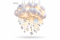 Décoration de Noël gonflable suspendue à LED en forme de nuage avec flocons de neige, décoration de plafond pour fête, mariage, centre commercial, atrium, vacances