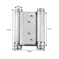Quincaillerie moderne pour double porte Charnière à rebond automatique en acier inoxydable Ouverture libre Fermeture automatique Conception de charnière dissimulée pour hôtels