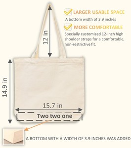 Customizable Canvas Tote <b>Bag</b> <b>Heat</b> Transfer Custom Color Eco-Friendly Reusable Zipper Closure Advertising Gift <b>Bag</b> Daily Use - Product Image 3