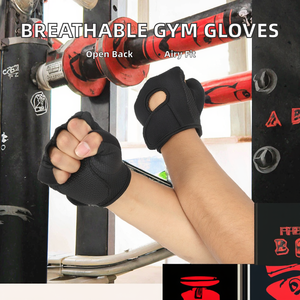 Guantes Deportivos Transpirables de Neopreno, sin Dedos, para Levantamiento de Pesas, Ejercicio en Gimnasio, con Dorso Abierto Curvo, para Powerlifting - Product Image 2