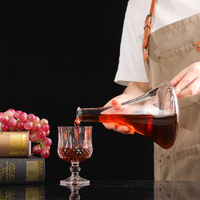 Classique Boisson Alcoolisée Whisky Rhum Bouteille De Vin Vente 700ml Clair Forme Conique Soufflé À La Main Liqueur Rouge Claret Carafe En Verre