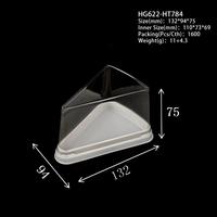 Boîtes d'emballage jetables en gros pour sandwichs, contenants transparents pour gâteaux mousse, boîtes à pâtisserie triangulaires