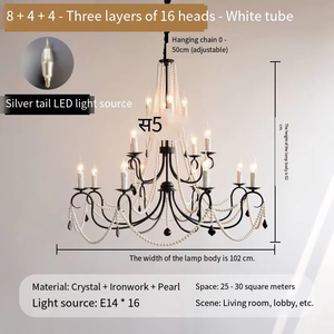 Lámpara colgante de cristal de lujo para Banquete de boda, candelabro de vela inspirado en Villa para restaurante, Hotel, habitación de princesa - Product Image 6