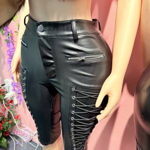 Completo da <span class=keywords><strong>Donna</strong></span> 2026: Top <span class=keywords><strong>Sexy</strong></span> in Pelliccia con Lacci e Pantaloni in Pelle PU Abbinati - Set Due Pezzi per Outfit da Discoteca - Product Image 5