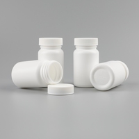 Bouteilles de Pilules en PEHD Blanc de 75cc de Qualité Alimentaire avec Logo Personnalisé, Emballage de Médicaments en Plastique, Flacon de Capsules ou Comprimés avec Bouchon à Vis