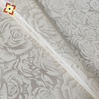 Tissu de matelas imprimé en chaîne tissé avec microfibre respirante de conception de fleurs de pêche