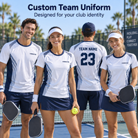 T-shirt personnalisé unisexe léger à col rond, respirant et anti-humidité, à manches courtes, pour le pickleball, vêtements de performance pour équipes et clubs