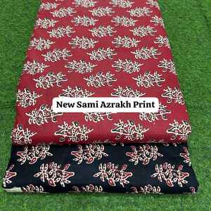 Tissu en coton imprimé traditionnel Sami Azrakh, tissu en coton doux pour la confection de robes Kurti, de costumes, de travaux d'artisanat et d'usage domestique - Product Image 6