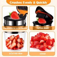 Portable Rouge Dates Coupe-légumes Oeuf Banane Raisin Champignon Kiwi Mini Chopper En Acier Inoxydable Mini Trancheuse De Fruits Tasse