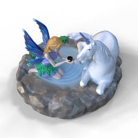 Commande en gros personnalisée artisanale fée aromatique Figurine porte-encens résine licorne Animal reflux cône d'encens brûleur cascade