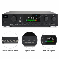 XUNGUAN EKX450 Amplificador Profesional para KTV, Nuevo Diseño 2U, Pantalla LED de 3.5 Pulgadas, 450W, Transformador Integrado, FBX Feedback.