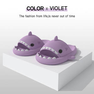 Chaussons d'été pour adultes Chaussons d'intérieur et d'extérieur Funny Home Cute Cartoon Home Anti slip Slippers Female Shark Slippers - Product Image 4