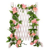 Guirlande de roses artificielles en plastique pour décoration d'arche de mariage et revêtement mural paysager commercial