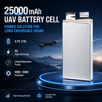 Sel Baterai Semi-solid State 3.7V 25000mAh 5C Tipe Lipo Tunggal dengan Energi Tinggi untuk Baterai UAV VTOL/Drone Sayap Tetap