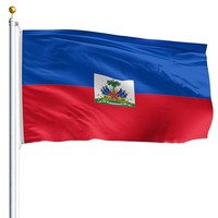 Nouveau drapeau bannière Haïti 3x5 pieds, nouveau design, 100% polyester