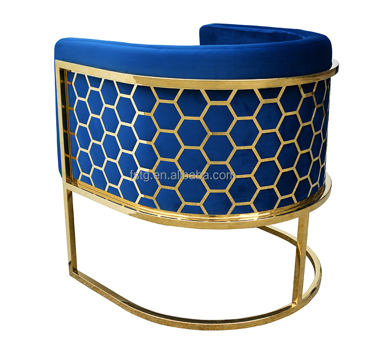 Living room furniture leisure chair designer velcet honeycomb luxe accent chair
