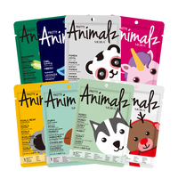 Lot de masques en tissu MOIKA à thème animalier 25ml – Hydratant, apaisant, contrôle des pores – Masque facial pour peaux sensibles – Usine GMPC