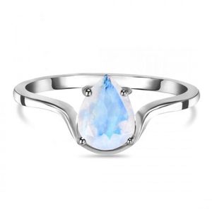 Bague en pierre de lune bleue OEM, rhodiée, mariage, argent 925, bijoux, fabricant en gros, grands magasins, exportateurs, confidentiel - Product Image 2
