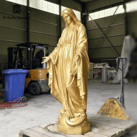 Statue personnalisée de la Vierge Marie en bronze antique, artisanat religieux catholique, ornements pour la décoration d'églises et de chapelles privées, sculpture