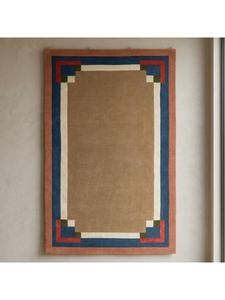 Alfombra de Lana Hecha a Mano Contemporánea, Alfombra de Lujo con Diseño Geométrico para Sala de Estar, Dormitorio, Oficina, Interior Moderno - Product Image 4