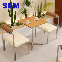 Tables et chaises de restaurant en acier inoxydable SEM, ensemble de mobilier pour restaurant, cafétéria, bar, café, sièges de banquette, vente en gros