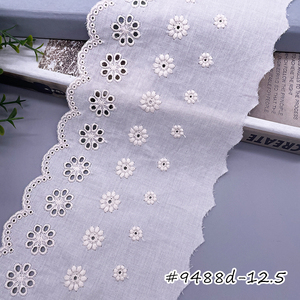 Crianças roupas algodão bordado laço aparar fronteira bordado decoração laço Encajes elegante guarnição branca do laço - Product Image 5