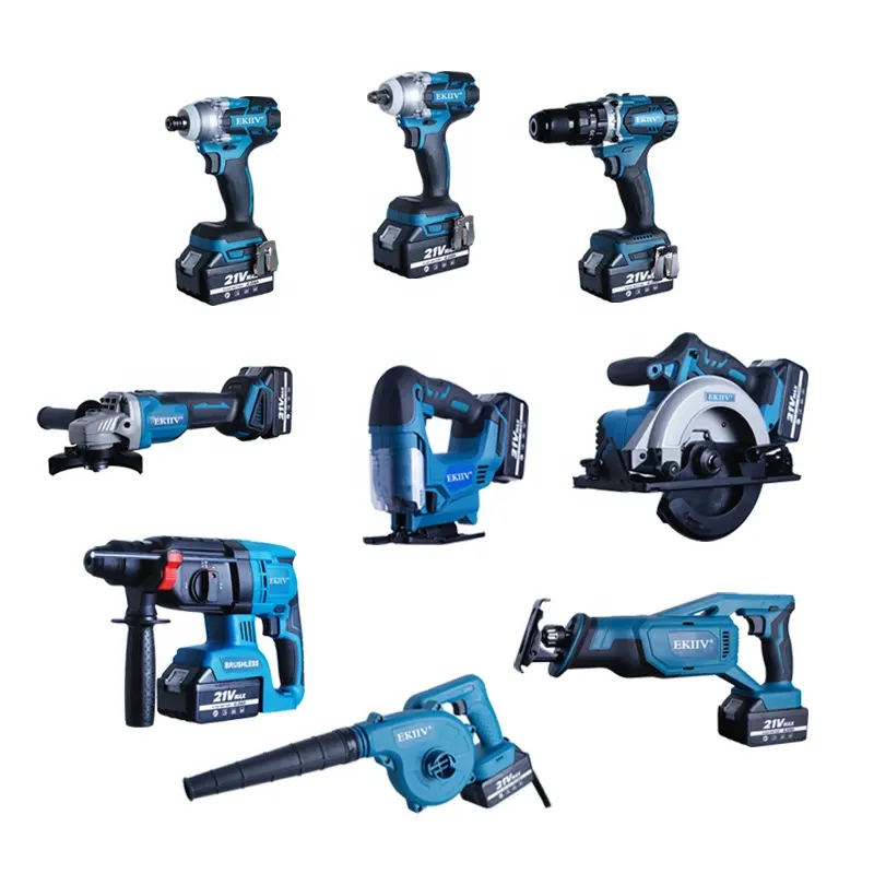 EKIIV set portatile compatibile migliore prezzo di fabbrica della porcellana 21v nuovo 4.0A 5.0A 6.0A power tools kit combo cordless set