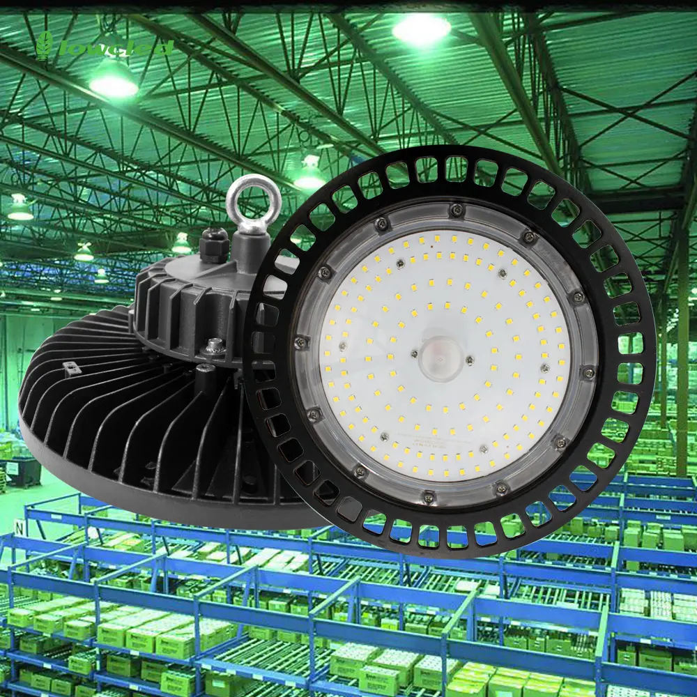 fast shipping ufo led high bay 100w 150w 200w 240w 300w dlc commercial industrial warehouse workshop light 120-277v