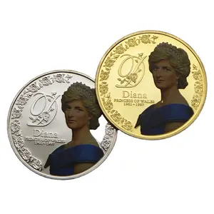 Hoge Kwaliteit Gold Sliver Plated Prinses Diana Herdenkingsmunten Verenigde Souvenir Munten Voor Reizen Geschenken