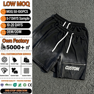Pantalones Cortos Cargo de Algodón Personalizados para Hombre con Bolsillo con Cremallera, Cintura con Cordón, Secado Rápido, Estilo Casual Urbano - Product Image 1