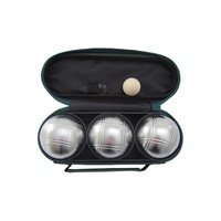 Lot de 3 boules de pétanque en acier inoxydable sablé avec sac de pétanque personnalisé pour jouer en plein air