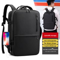 Sac à dos pour ordinateur portable extensible, minimaliste et élégant pour homme, avec port USB, respirant et imperméable, pour les affaires, l'école, les activités de plein air et l'usage quotidien