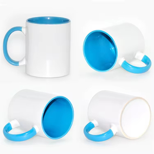 Tasses à café en céramique personnalisées les plus populaires de 11 oz, vierges pour sublimation, avec intérieur et anse colorés - Product Image 3