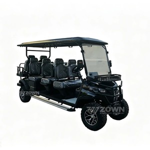 รถกอล์ฟไฟฟ้า ZOWN 7-8 ที่นั่ง หลังคาเปิดสีดำ รถอเนกประสงค์ - Product Image 5