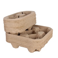 Plateau de tasse de café d'approvisionnement direct d'usine porte-boisson en fibre de pulpe biodégradable avec poignée pour café