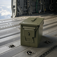 Boîte de rangement portable, résistante à l'humidité et verrouillable pour la chasse et les voyages en plein air, avec boîte à munitions sécurisée en acier