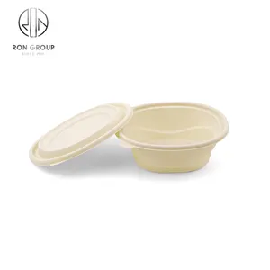 Dùng một lần tùy chỉnh mía bã mía bát với nắp thực phẩm container Cup cho nước giải khát bao bì