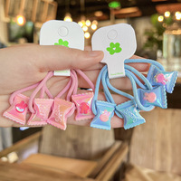 Lot de 2 bandeaux élastiques en acrylique colorés, motif lapin et bonbons, faits main, délicats, pour bébés et enfants