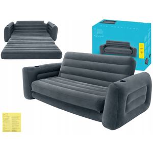 Ghế <span class=keywords><strong>sofa</strong></span> gấp ba người thiết kế hiện đại, bọc nhung, có thể bơm hơi, dùng làm giường nghỉ trưa, có tựa chân, kết hợp nhiều chức năng - Product Image 6