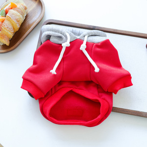 QUCHONPET NEW Block Pet Dog Hoodie Sweatshirt With D-<b>ring</b> Warm Soft Hooded Clothes for Small Dogs Daily Wear Dog Hoodies - Product Image 5