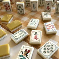 Nouveau jeu de mahjong américain en acrylique double couche, motif grue dorée, portable et écologique, idéal comme cadeau