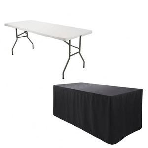 Nappe sur mesure ajustée avec logo imprimé 6 pieds – Housse de table promotionnelle pour la publicité - Product Image 3