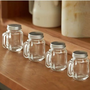 Cũ thời 40ml 60ml 120ml 250ml 350ml 480ml cốc thủy tinh xử lý Nắp ban đầu <span class=keywords><strong>Mason</strong></span> Jar cho Tequila Màn hình in ấn bề mặt - Product Image 4