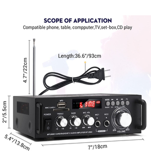 BT-298A 300W + 300W Nhà Kỹ Thuật số HIFI âm thanh stereo Bộ khuếch đại công suất màu xanh hiển thị sản phẩm âm thanh kỹ thuật số phụ kiện - Product Image 6