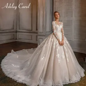 Ashley Carol princesa Vestido De Novia <span class=keywords><strong>2022</strong></span> manga larga romántico con cuentas 3D flores apliques A-Line <span class=keywords><strong>vestidos</strong></span> De Novia Vestido De Novia - Product Image 5
